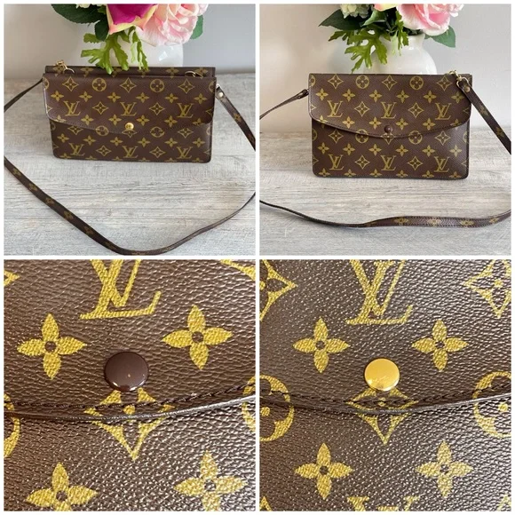 SOLD❌Authentic LOUIS VUITTON Monogram Double Rabat Shoulder bag/ Pochette - Picture 5 of 15